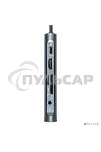 Док-станция ExeGate EX293985RUS DUB-31C/MAX (кабель-адаптер USB Type-C --> 3xUSB3.0 + Card Reader + PD 100W + HDMI 4K@30Hz + VGA + Audio + Lan RJ45 10/100/1000Mb, Plug&Play, серый)