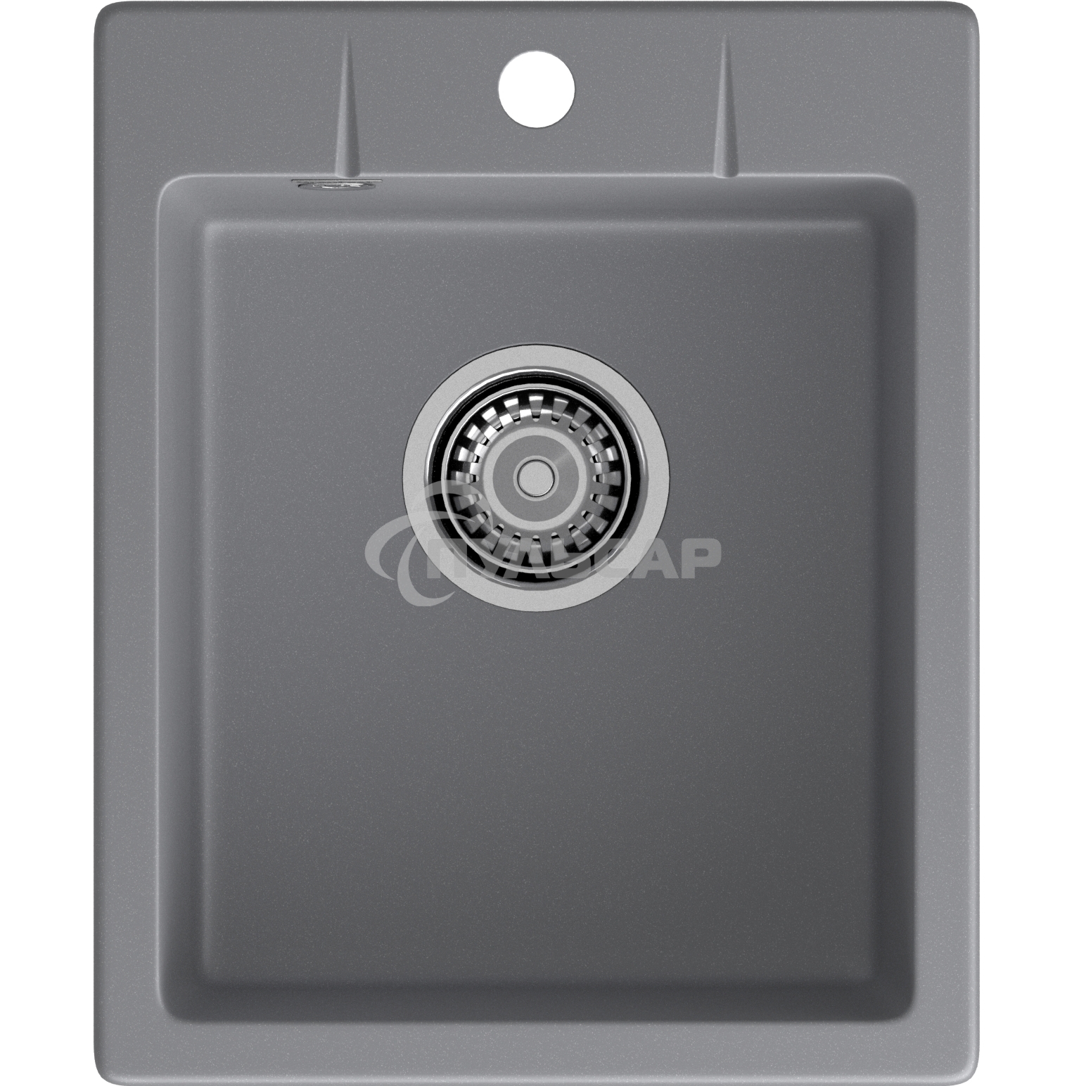 Мойка GRANFEST URBAN 240 1-чаша 400*490мм, монтаж: врезной, материал: кварц, темно-серый