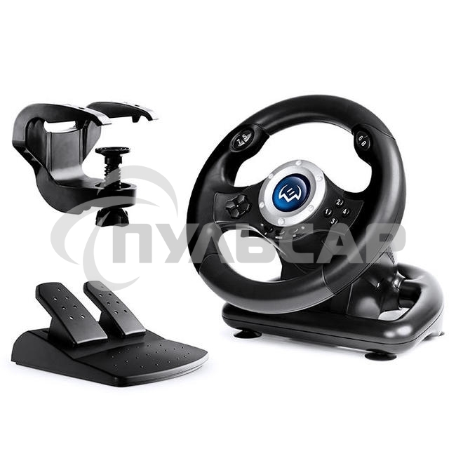 Руль SVEN GC-W500 (педали, вибро, скоба, лепестки, D-pad, 10 кл, резин. вставки, PC/Xinput)