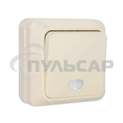 Выключатель 1-кл. ОП Олимп 10А IP20 с индик. беж. Universal Б-О0121