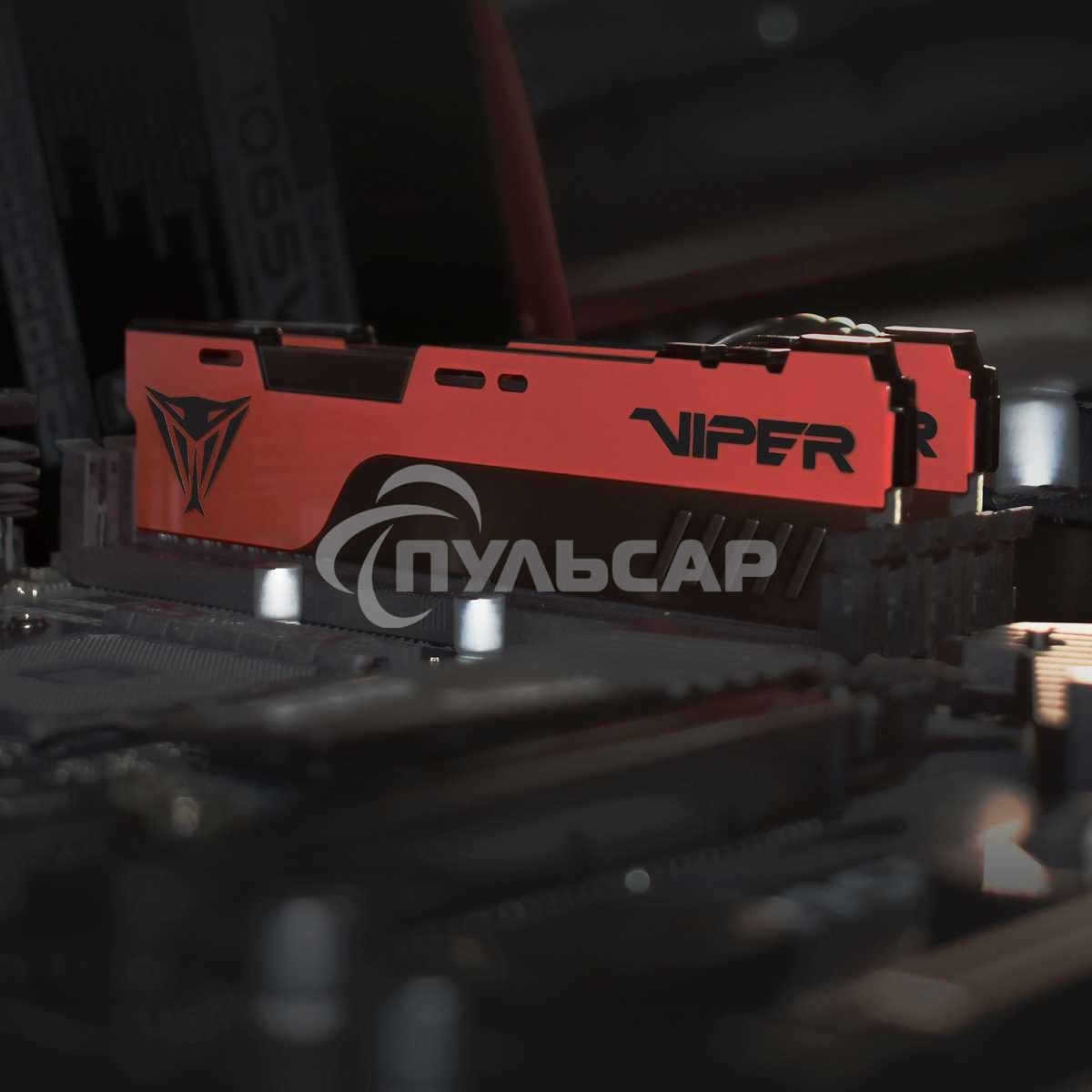 Оперативная память Patriot Viper Elite II, DDR4, 16Gb (1x16 Gb), 3200 MHz, CL18, DIMM, радиатор, красный, черный