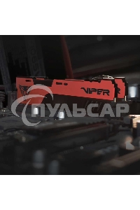 Оперативная память Patriot Viper Elite II, DDR4, 16Gb (1x16 Gb), 3200 MHz, CL18, DIMM, радиатор, красный, черный
