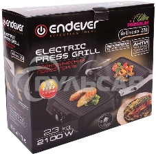 Электрический пресс-гриль Endever Grillmaster 220, серебристый/черный