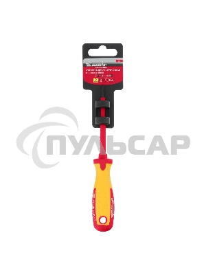 Отвертка Matrix Insulated, SL4,0 x 100 мм, CrMo, до 1000 В, двухкомп.рукоятка