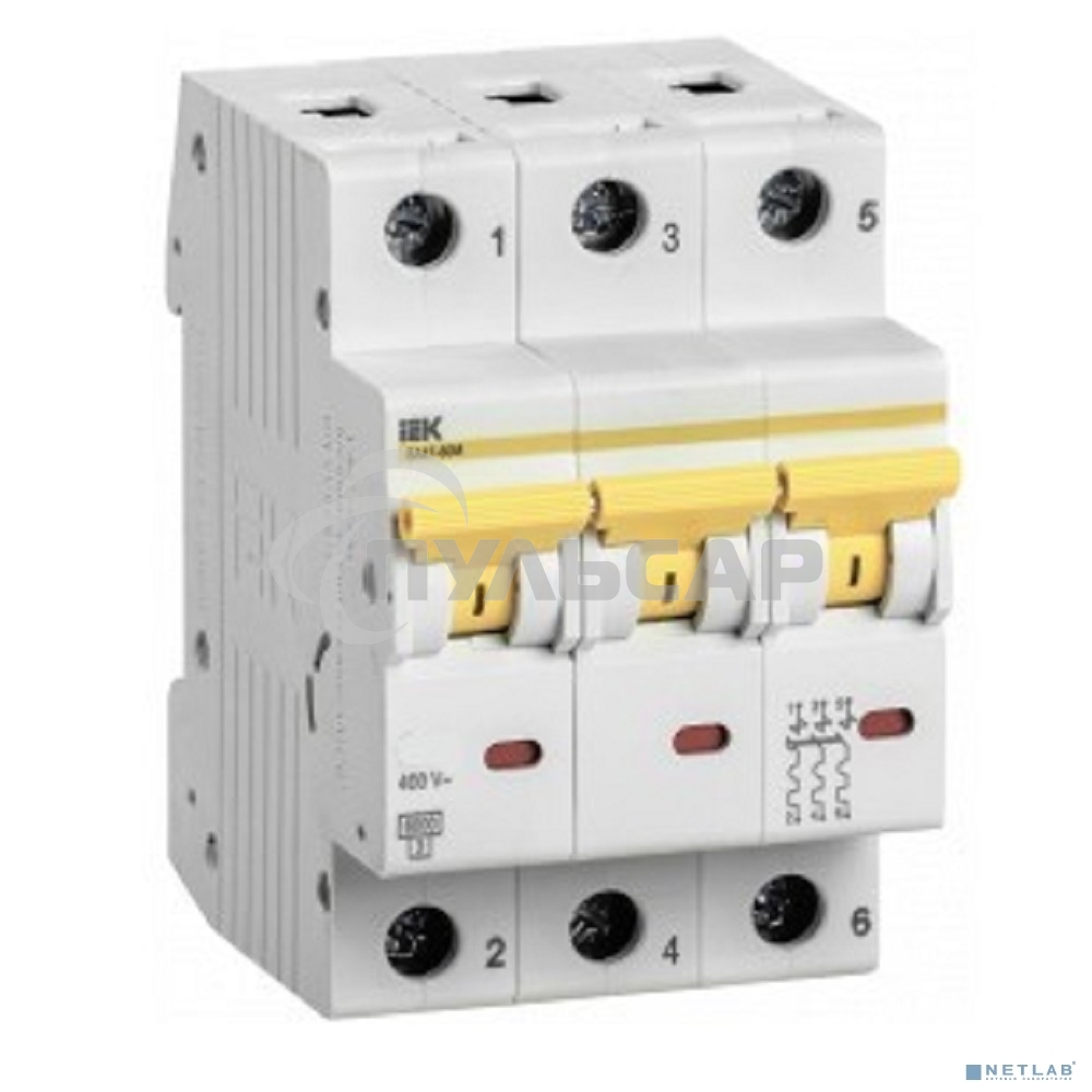 Выключатель автоматический трехполюсный ВА47-60M 3Р 32А 6кА С MVA31-3-032-C IEK