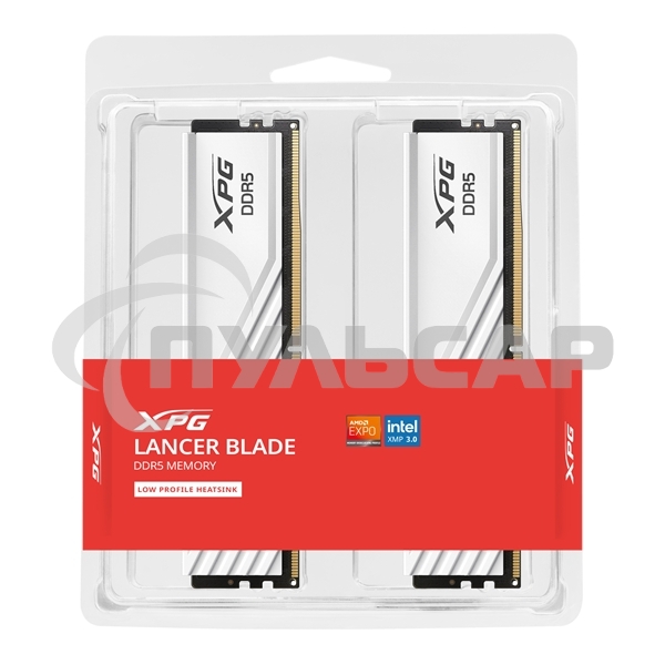 Оперативная память XPG Lancer Blade, DDR5, 32Gb (2x16Gb), 5600MHz, CL46, DIMM, с радиаторами, белый