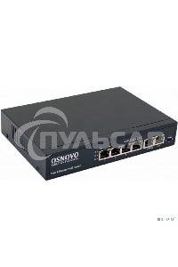 Коммутатор Osnovo SW-20600(80W) PoE коммутатор 6 портов, 4 PoE порта 10/100 Base-T, 2*10/100 Base-T Uplink, до 30W на порт, суммарно до 80W