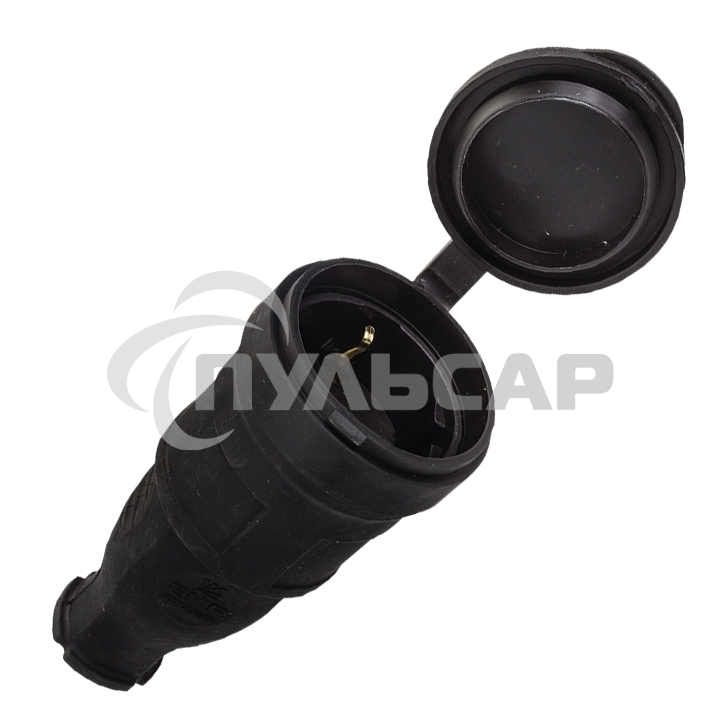 Розетка переносная 16А 230В 2P+PE с защ. крышкой IP44 каучук EKF RPS-012-16-230-44