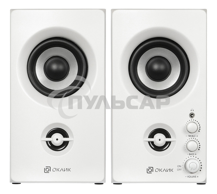 Акустическая система Oklick OK-164 2.0 белый 30Вт