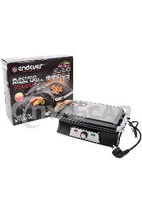 Электрический пресс-гриль Endever Grillmaster 220, серебристый/черный
