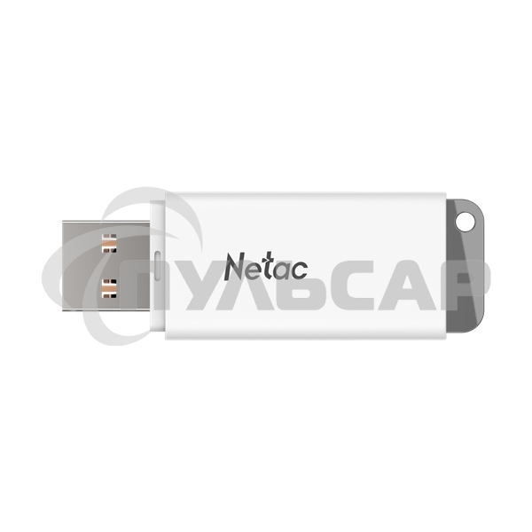 Флешка USB Netac U185, 64 Gb, USB 2.0, NT03U185N-064G-20WH, с колпачком, пластиковая белая