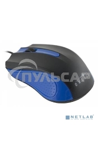 Мышь проводная Oklick 225M черный/синий, 1200 dpi, USB, кнопки - 3