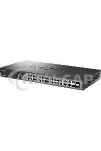 Сетевой коммутатор Smart L2 Surveillance Switch 24х1000Base-T PoE, 4xCombo 1000Base-T/SFP, PoE Budget 370W, Long-range PoE up to 250m