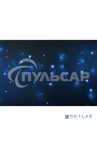 Гирлянда Neon-night Айсикл (бахрома) светодиодный, 2,4 х 0,6 м, прозрачный провод, 230 В, диоды синие, 88 LED