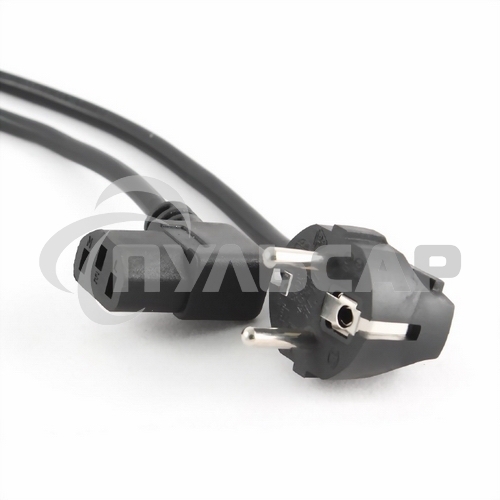 Кабель питания Gembird 1.8м, VDE(0.75мм), черный, угловой разъем, с зазем., пакет PC-186A-VDE