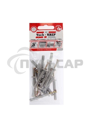 Дюбель-гвоздь 6х40 с грибовидной манжетой полипропилен (уп.16шт) пакет Tech-Krep 102945