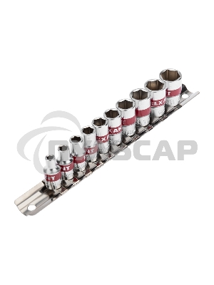 Набор торцевых головок Rexant 12-8316, 1/4, шестигранные, CrV, 10 шт., 4-13 мм