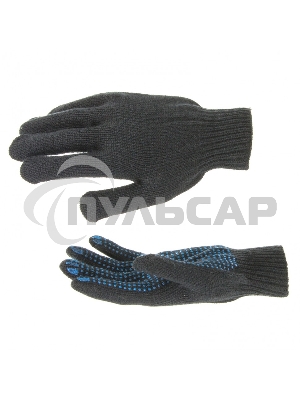 Перчатки трикотажные, акрил, с ПВХ точкой, 7 класс, Россия Сибртех
