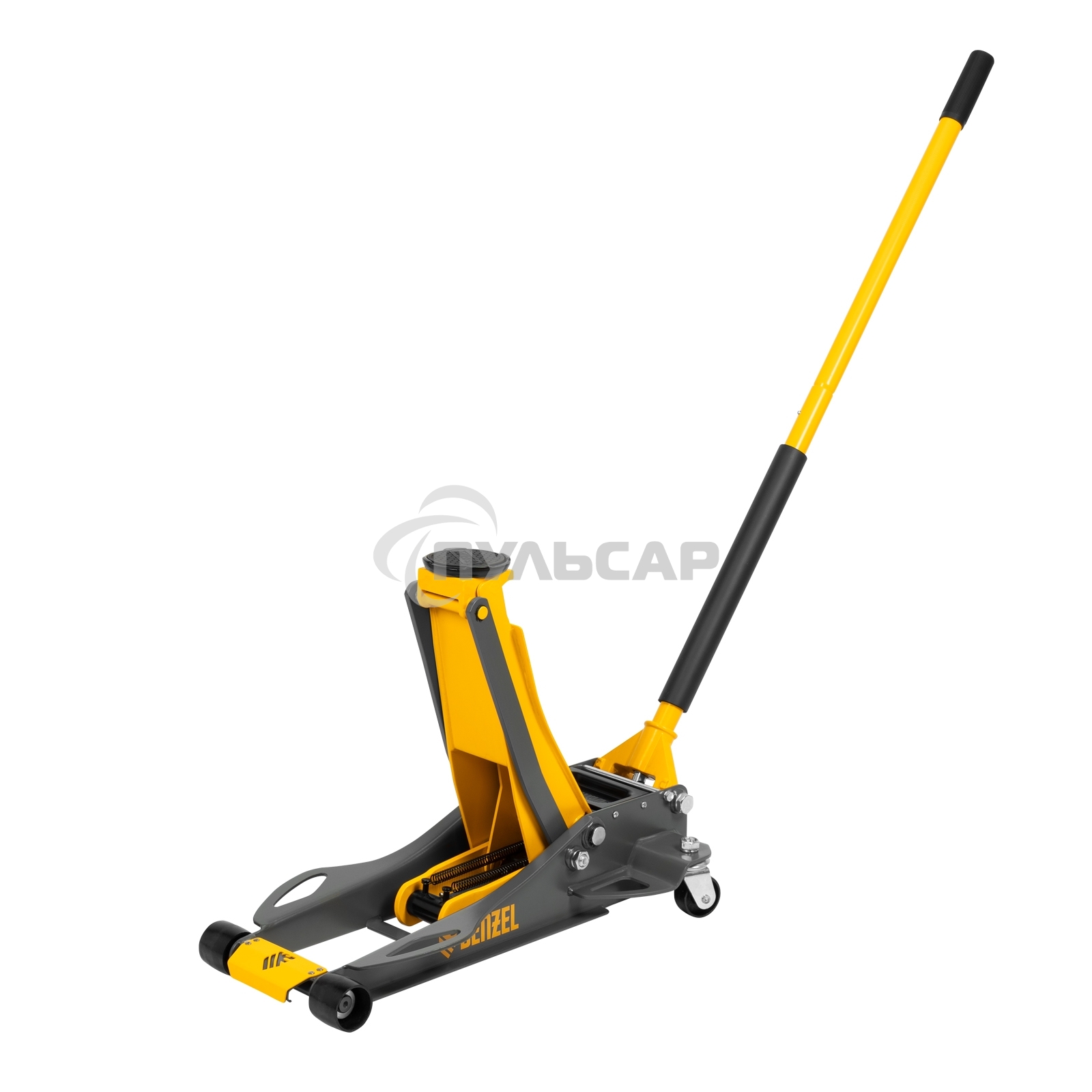 Домкрат гидравлический подкатной Denzel 3 т, 75-500 мм, быстрый подъем, низкий подхват, проф. 51250