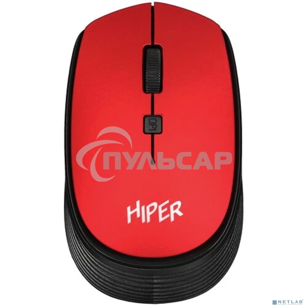 Мышь беспроводная HIPER HOMW-082 красный, 1600 dpi, радиоканал, USB, кнопки - 4
