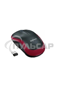 Мышь беспроводная Logitech M185, красный, 1000 dpi, радиоканал, USB, кнопки - 3