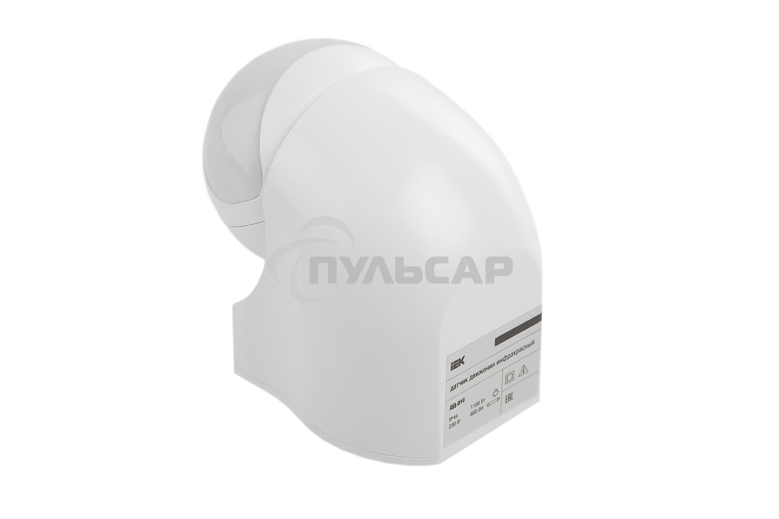 Детектор движения ДД 010 1100Вт угол. обз. 180град. IP44 бел. ИЭК LDD10-010-1100-001