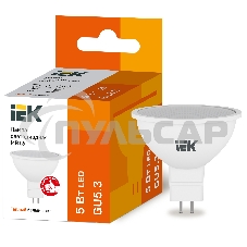 Лампа светодиодная ECO MR16 5Вт 3000К тепл. бел. GU5.3 450лм 230-240В ИЭК LLE-MR16-5-230-30-GU5