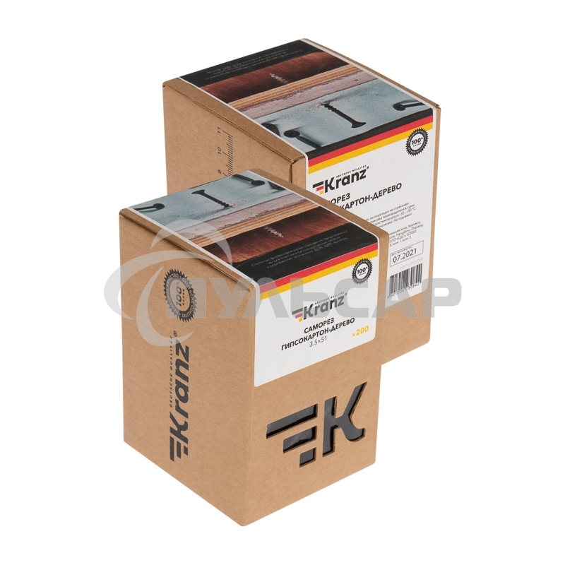 Саморез гипсокартон-дерево KRANZ 3.5х51, упаковка поставщика