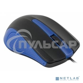 Мышь проводная Oklick 225M черный/синий, 1200 dpi, USB, кнопки - 3