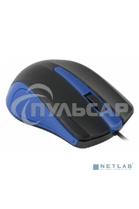 Мышь проводная Oklick 225M черный/синий, 1200 dpi, USB, кнопки - 3