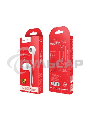 Наушники проводные-вставки с микрофоном Hoco M40 белый