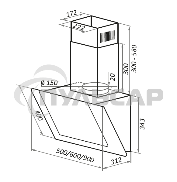 Вытяжка Maunfeld WIND 60 БЕЛЫЙ