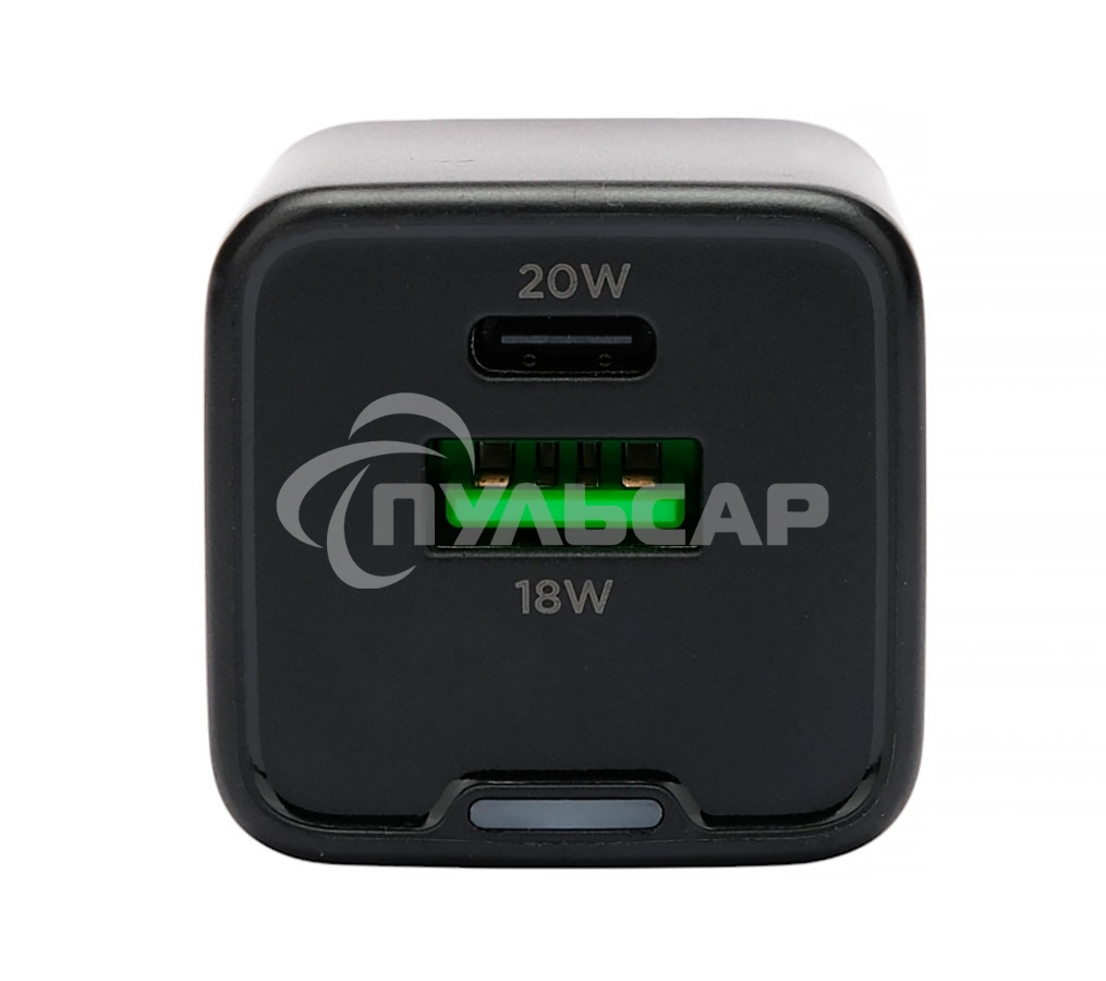 Зарядное устройство Cablexpert MP3A-PC-62, 20Вт GaN, 3А, QC4.0/PD, 1xUSB, 1xType-C, черный, пакет