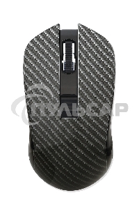 Мышь беспроводная Qumo Kevlar M26 черный, 1600 dpi, радиоканал, USB, кнопки - 4