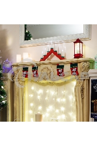 Горка новогодняя Neon-night 7 свечек корпус красн. свечение тепл. бел.