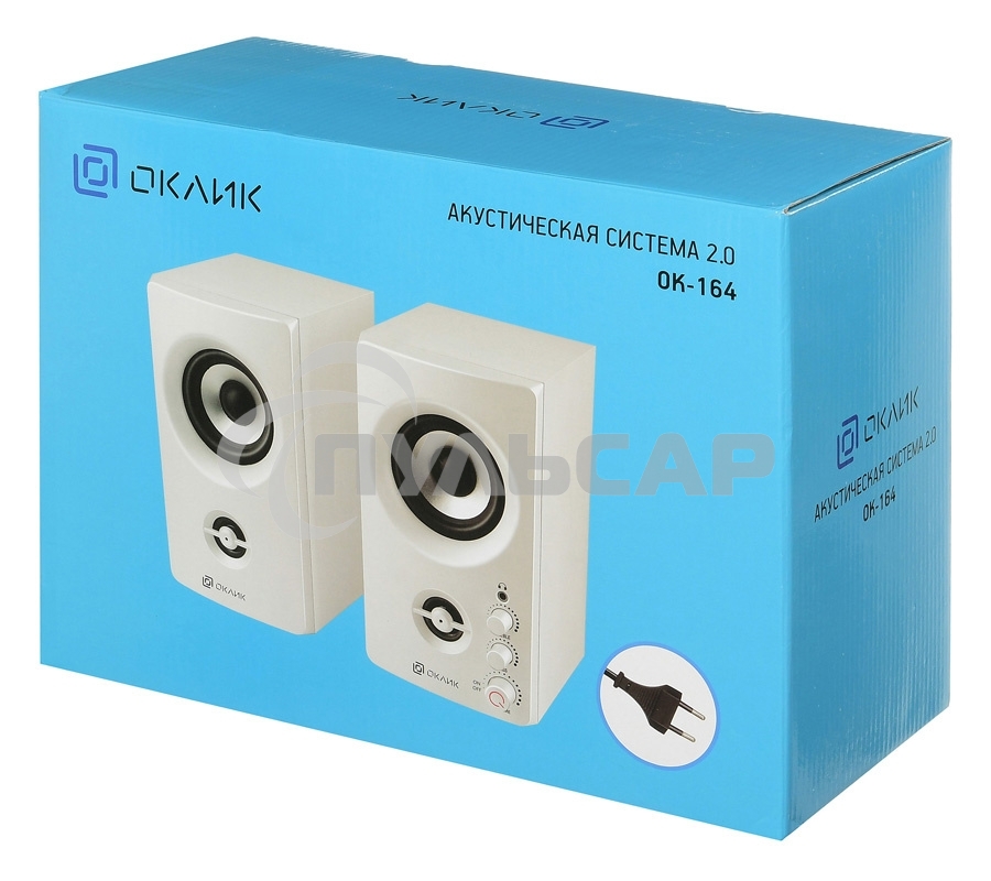 Акустическая система Oklick OK-164 2.0 белый 30Вт