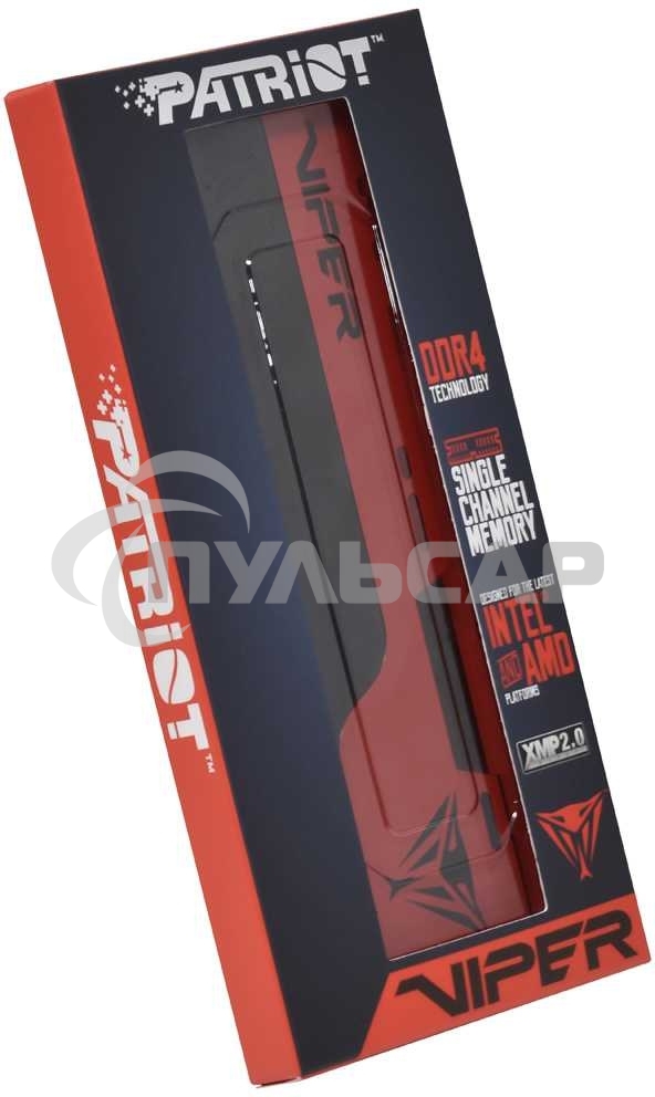 Оперативная память Patriot Viper Elite II, DDR4, 16Gb (1x16 Gb), 3200 MHz, CL18, DIMM, радиатор, красный, черный