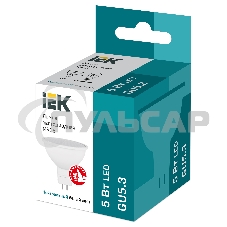 Лампа cветодиодная Iek LLE-MR16-5-230-40-GU5 ECO MR16 софит 5Вт 230В 4000К GU5.3 IEK