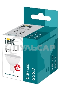 Лампа cветодиодная Iek LLE-MR16-5-230-40-GU5 ECO MR16 софит 5Вт 230В 4000К GU5.3 IEK