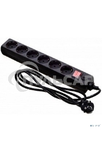 Сетевой фильтр Buro 600SH-16-1.8-B 1.8м (6 розеток) черный (коробка)