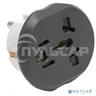 Адаптер-переходник PREMIER 11626/20 (1 розетка) темно-серый