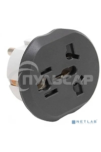 Адаптер-переходник PREMIER 11626/20 (1 розетка) темно-серый