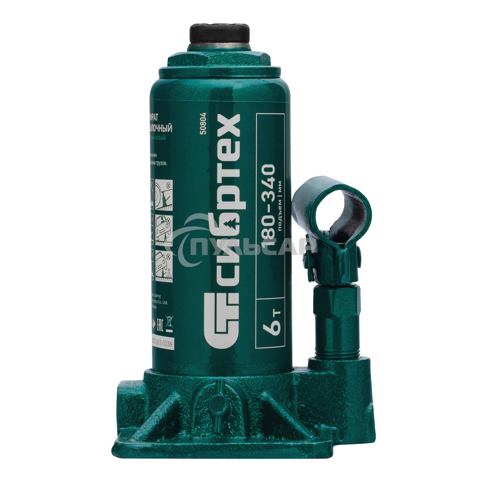 Домкрат гидравлический Сибртех бутылочный, 6т, 180-340мм