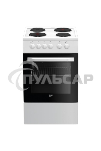Плита электрическая Beko FFSS56000W белый, конфорок 4 шт, духовка 60 л, 50 см x 85 см x 60 см