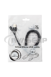 Кабель Cablexpert USB2.0 Pro, AM/microBM 5P, 1.8м, витой, черный, пакет (CC-mUSB2C-AMBM-6)