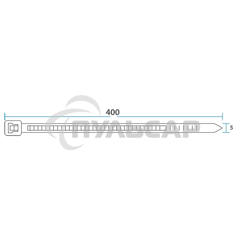 Хомут-стяжка кабельная нейлоновая Rexant 400 x4,8 мм, белая, упаковка 100 шт.