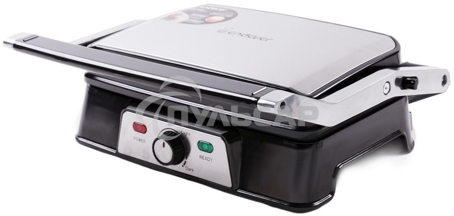 Электрический пресс-гриль Endever Grillmaster 220, серебристый/черный