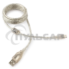 Кабель Cablexpert USB2.0 Pro, AM/microBM, 1,8м, экран, феррит.кольцо, прозрачны (CCP-mUSB2-AMBM-6-TR)