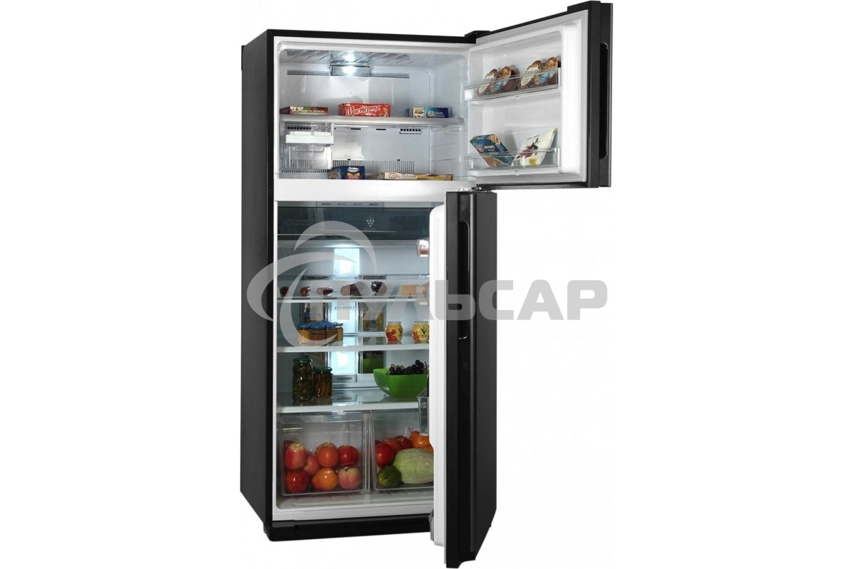 Холодильник Sharp SJ-XG55PMBK черный двухкамерный 394/162 л морозилка сверху