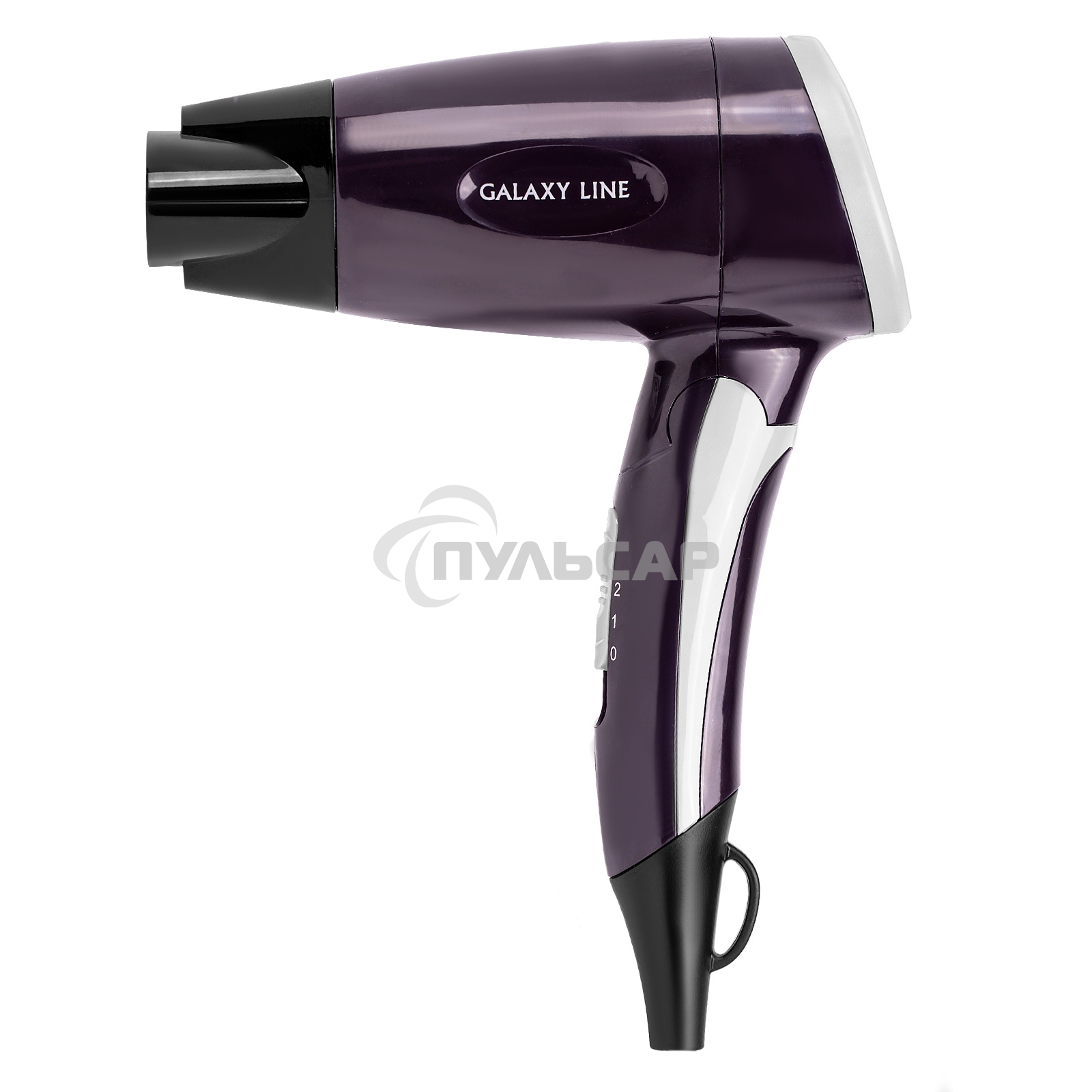 Фен для волос Galaxy Line GL 4338, фиолетовый,1200 Вт, 2 скорости потока воздуха, складная ручка, насадка-концентратор, подвесная петля, длина шнура питания 170 см